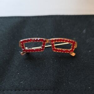 Red Crystal-Embellished Women's Glasses